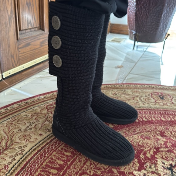 UGG Women's Black Knit Button Boots - Picture 5 of 17